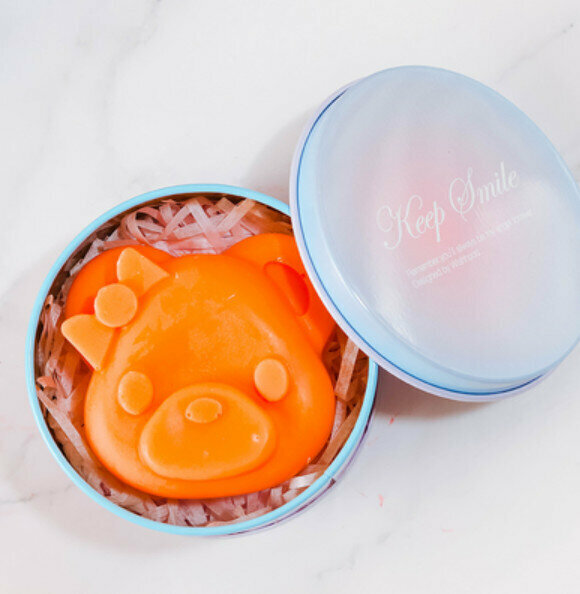 Hot Recommended Cartoon Handmade Soap (Tinplate Box) [Light Orange/Sweet Orange Fragrance]