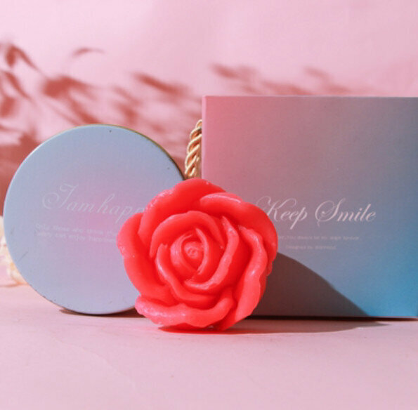 Popular rose flower handmade soap (tin box + handbag) [bean paste red/rose flavor]