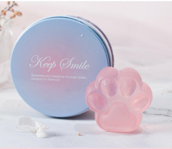 Hot Recommended Cartoon Essential Oil Soap (Tinplate Box) [Crystal Powder/Peach Fragrance]