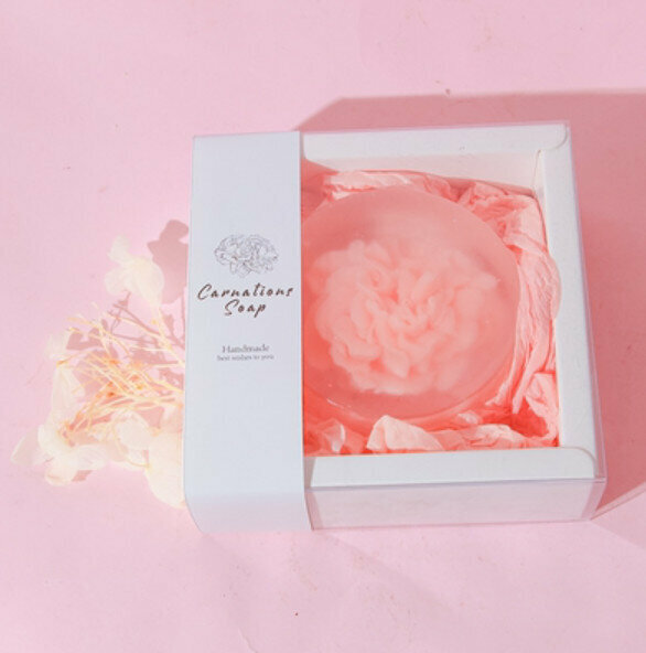 Popular Carnation Handmade Soap (Gift Box) [Light Pink/Rose Flavor]