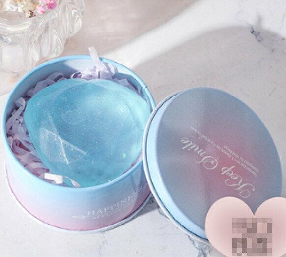 Hotly recommended heart-shaped handmade essential oil soap (tin box) [Crystal Blue/Magnolia Flavor]