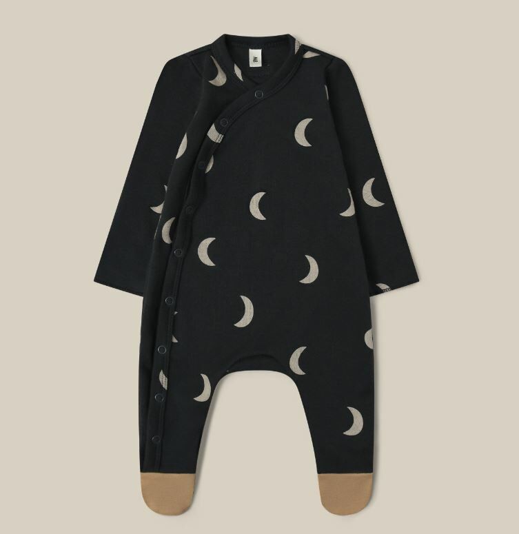 Organic Zoo 炭黑月亮包屁衣  Charcoal Midnight Suit