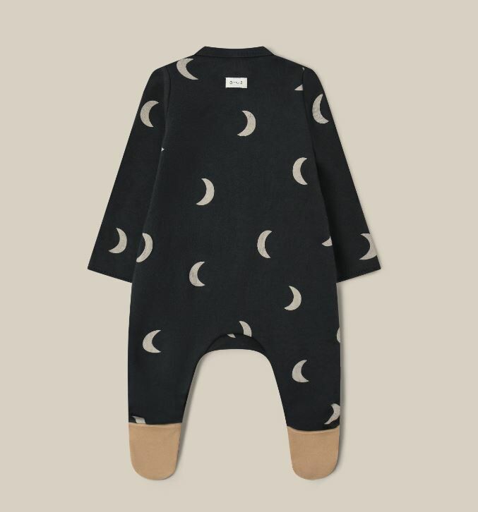 Organic Zoo 炭黑月亮包屁衣  Charcoal Midnight Suit