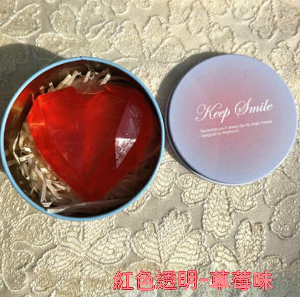 爆款愛心手工香皂（紅色透明心皂+款2鐵盒）【重量約60g】