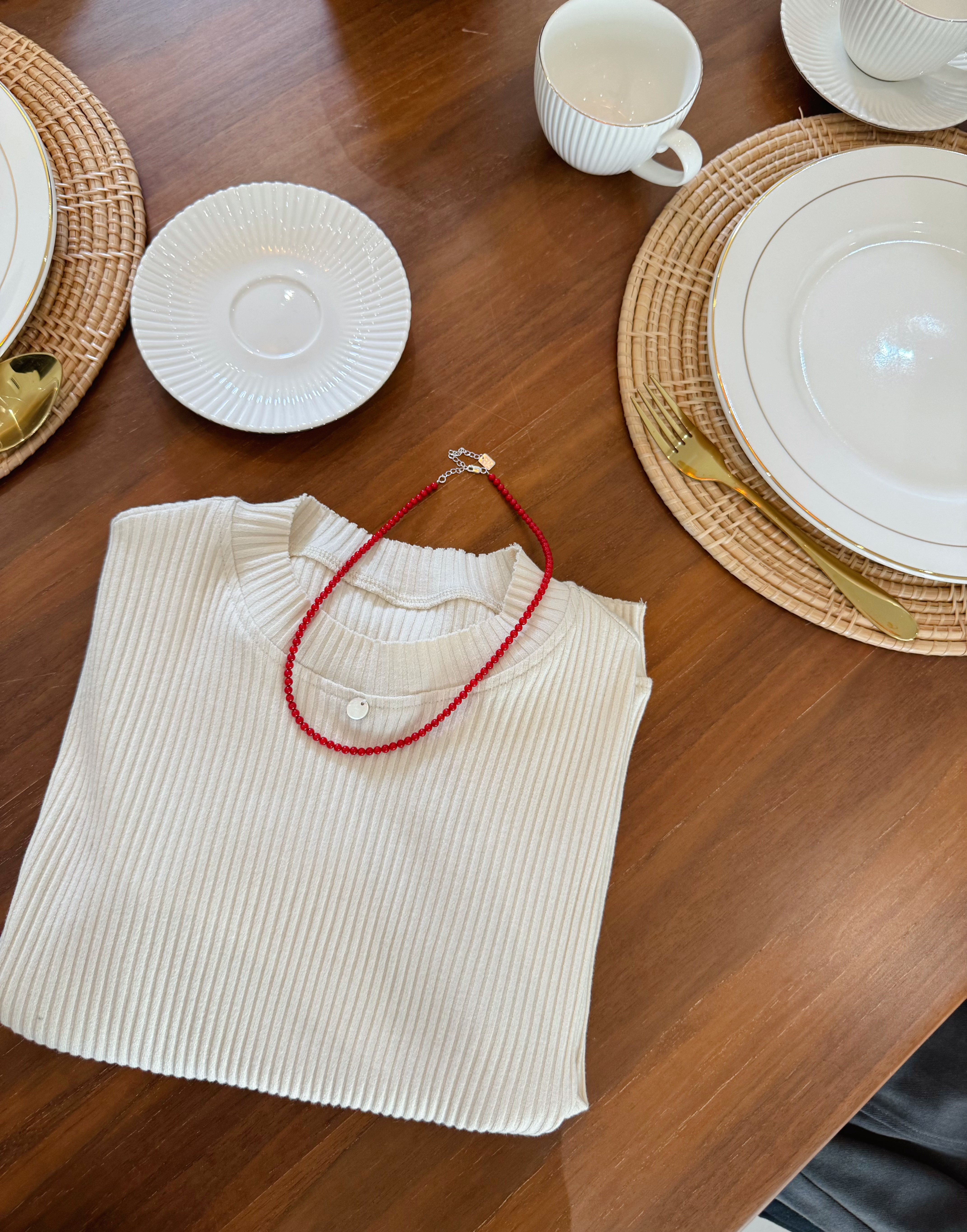 Red Crystal Necklace-D37