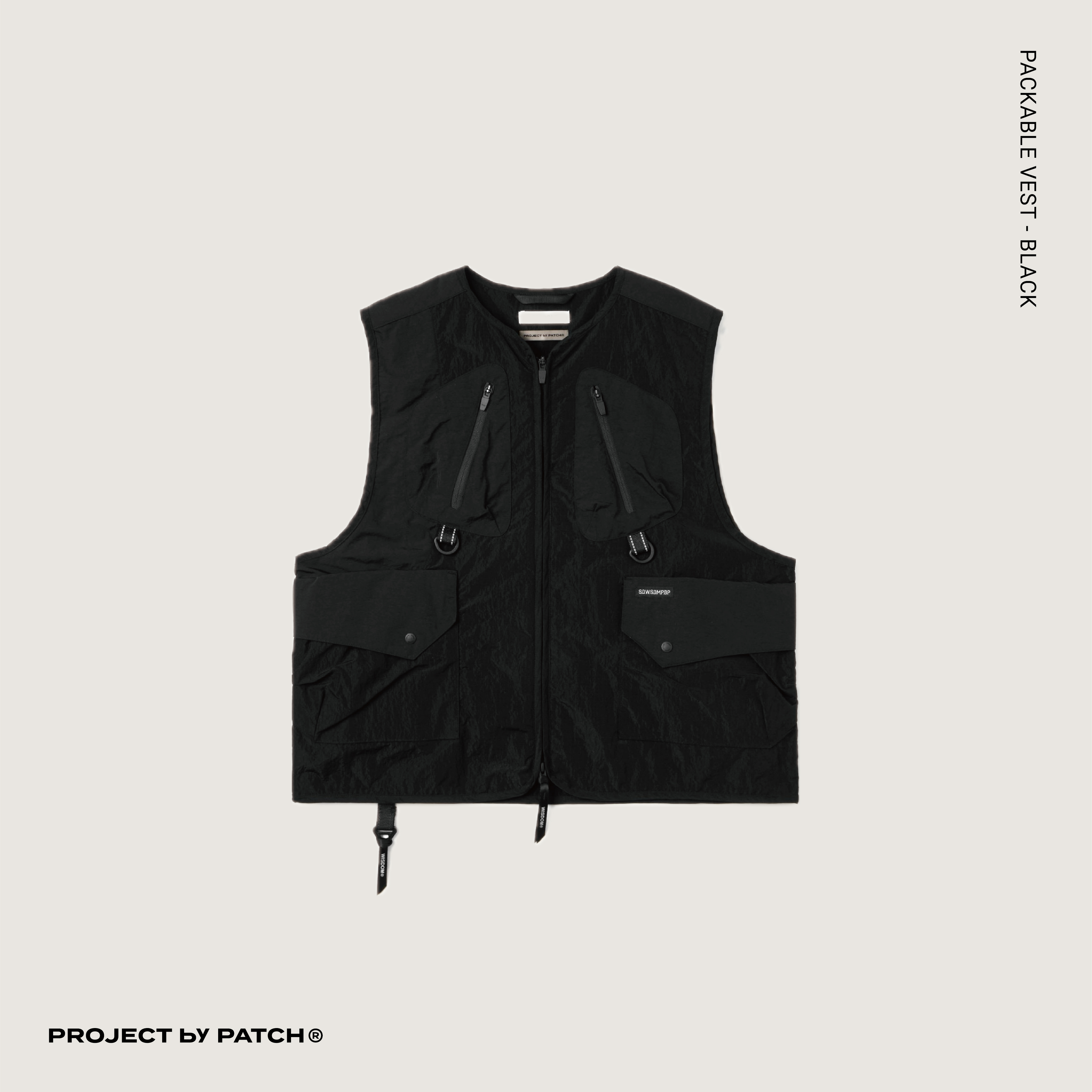 P.B.P X WISDOM X SDW - PACKABLE VEST  - BLACK