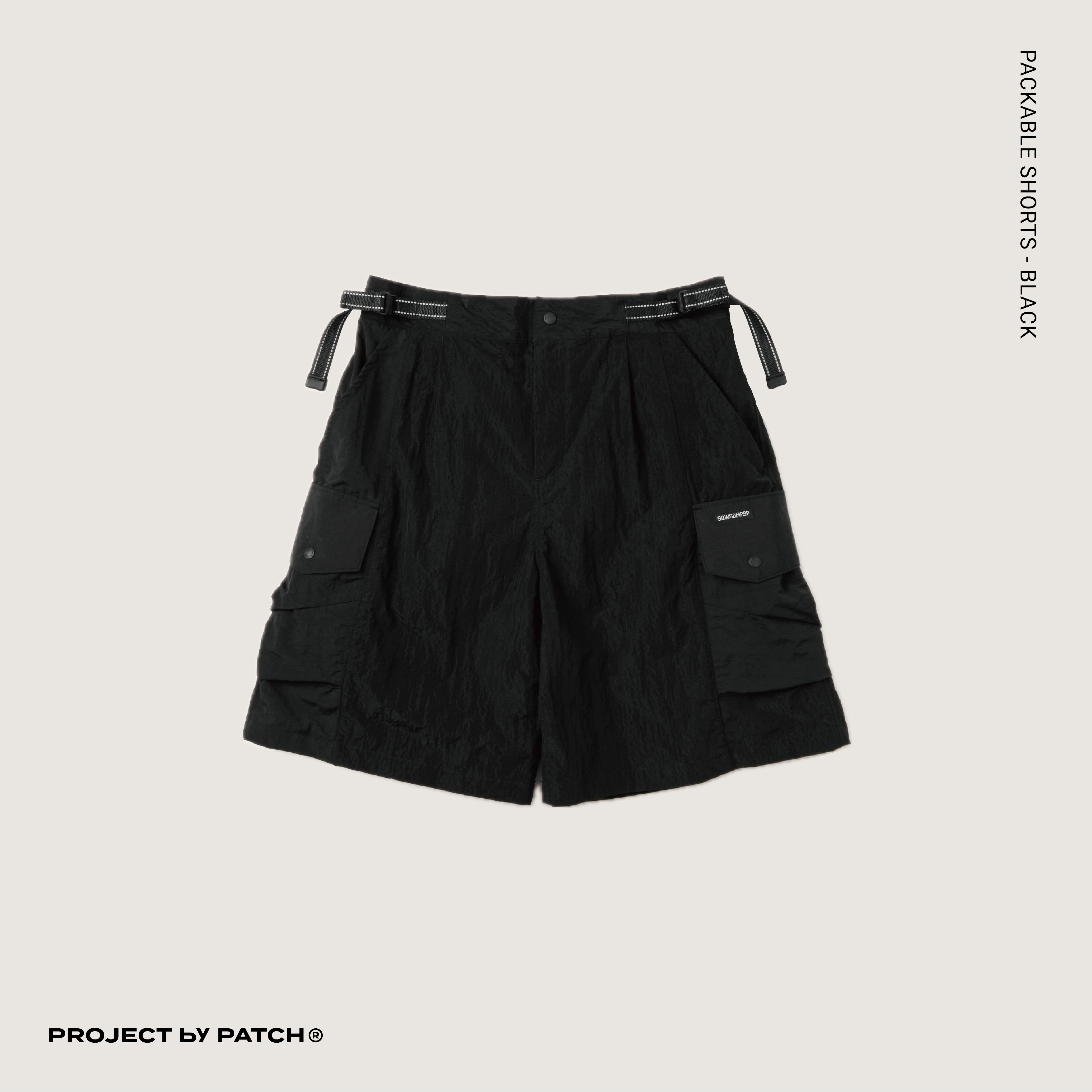 P.B.P X WISDOM X SDW - PACKABLE SHORTS  - BLACK
