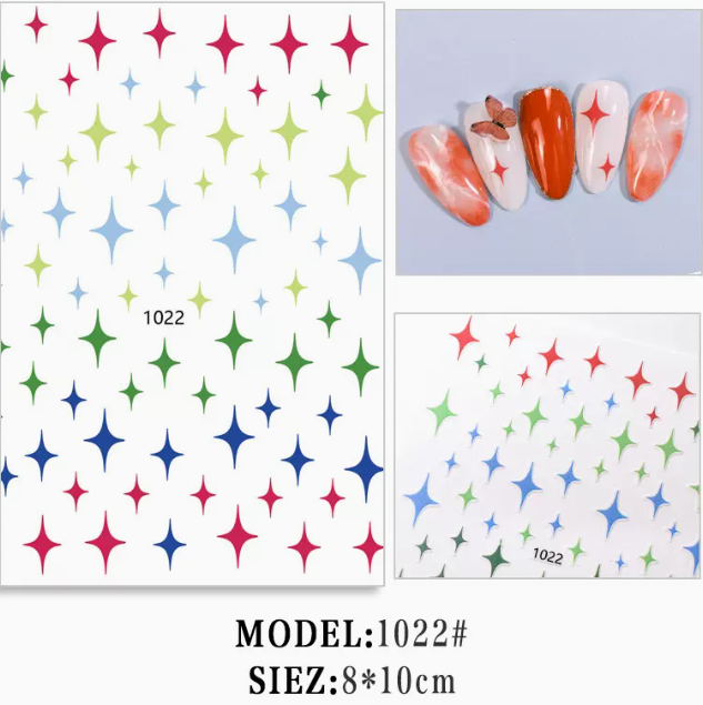Hot selling manicure love star stickers (1022#)
