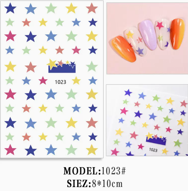 Hot selling manicure love star stickers (1023#)