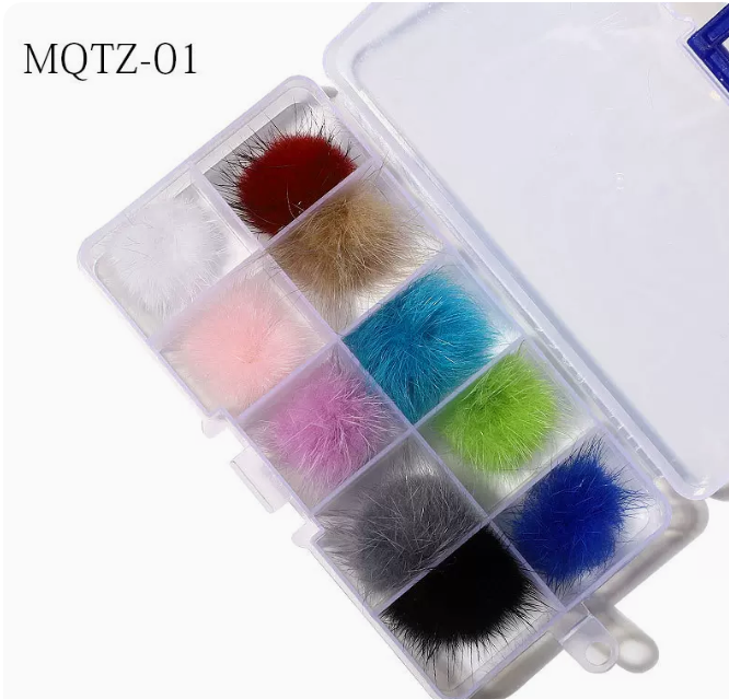Hot Selling Nail Art Accessories Cute Fur Ball (Set 01)