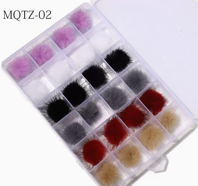 Hot Selling Nail Art Accessories Cute Fur Ball (Set 02)
