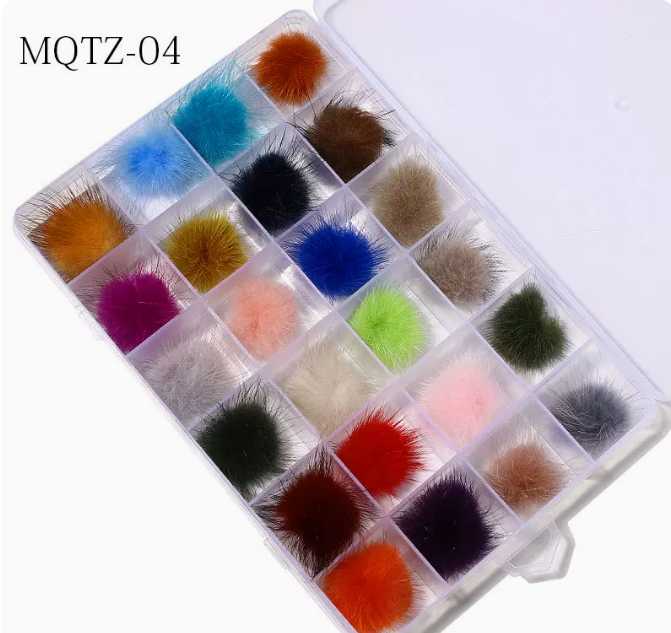 Hot Selling Nail Art Accessories Cute Fur Ball (Set 04)