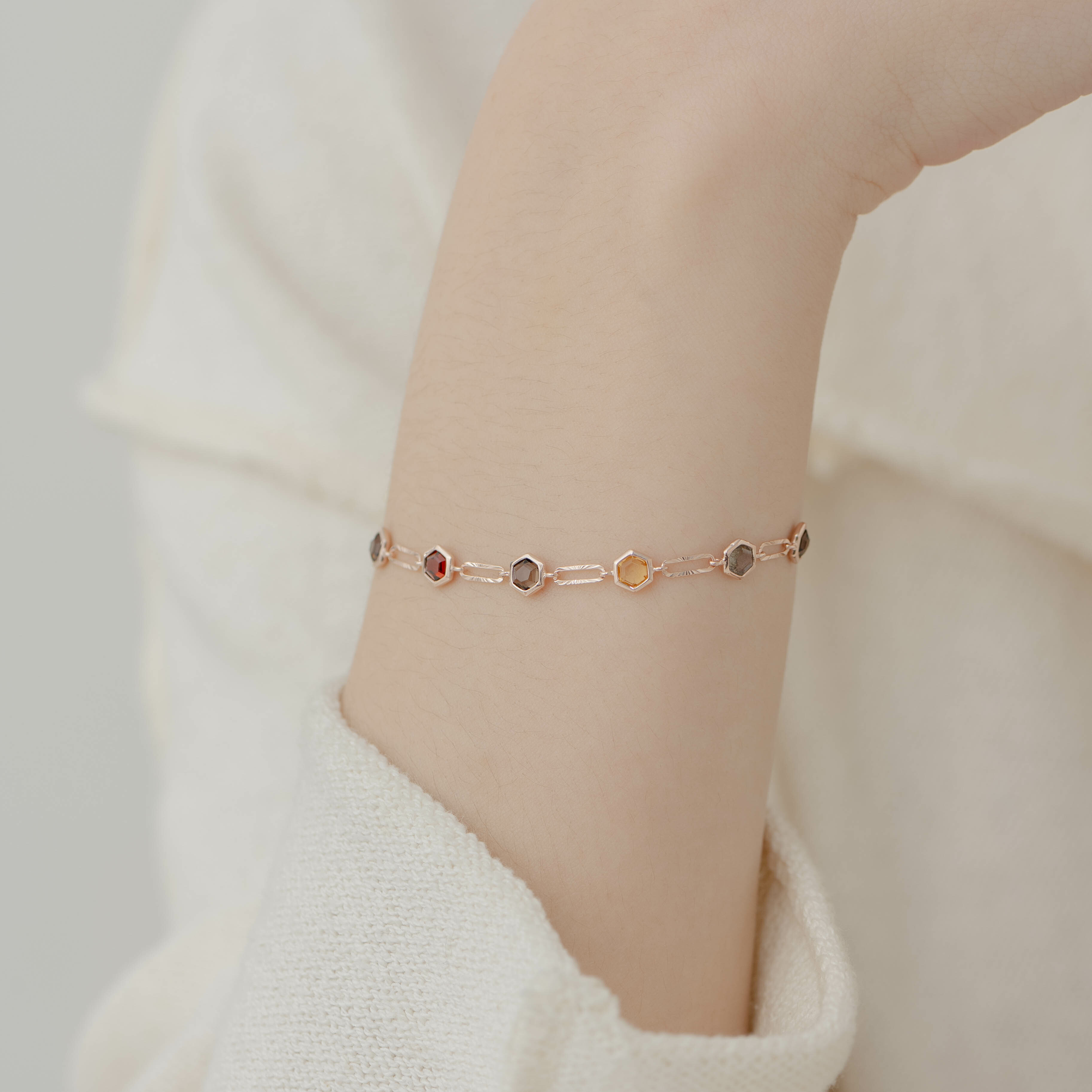 Amber Hexagon切花手鍊