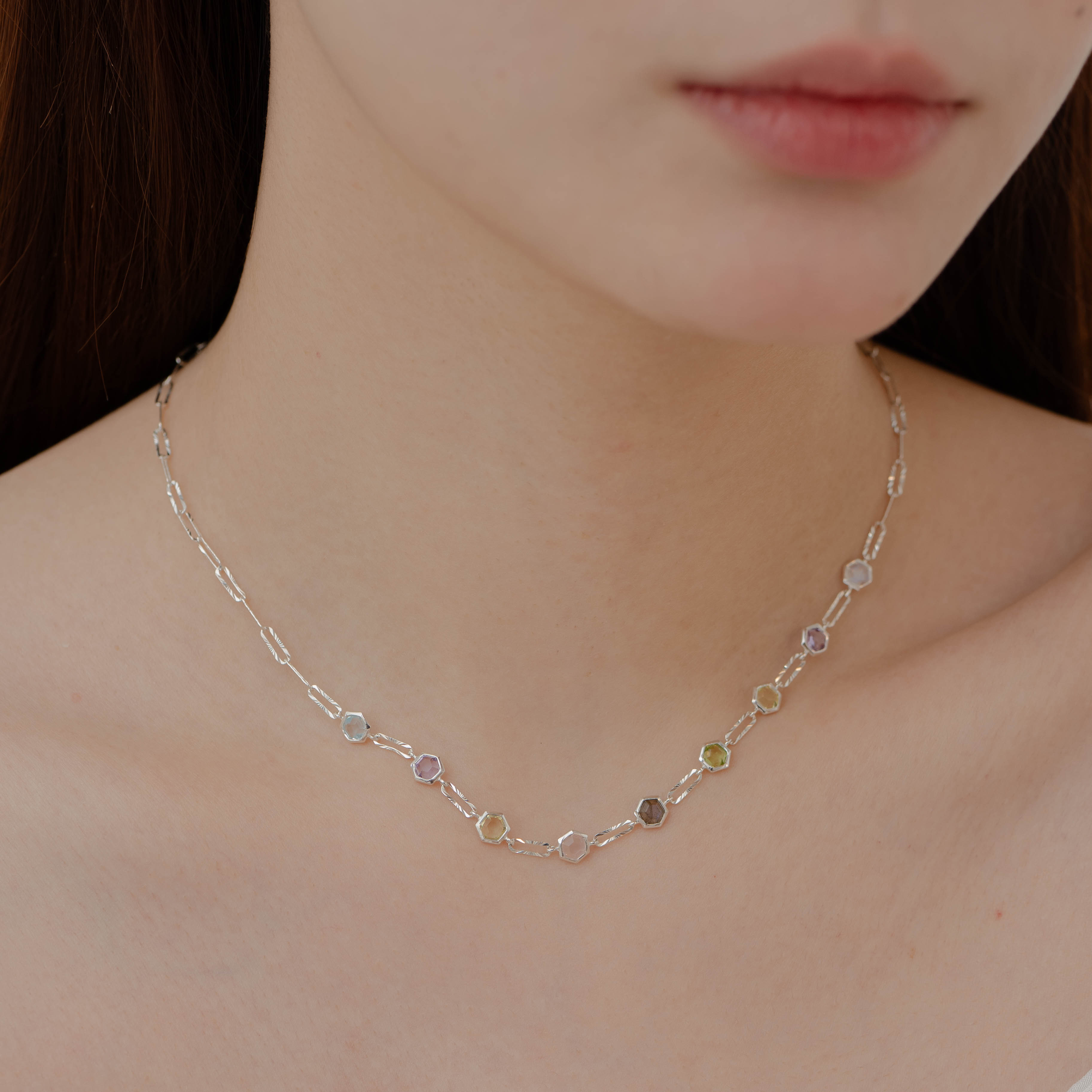 Multi Hexagon切花項鍊