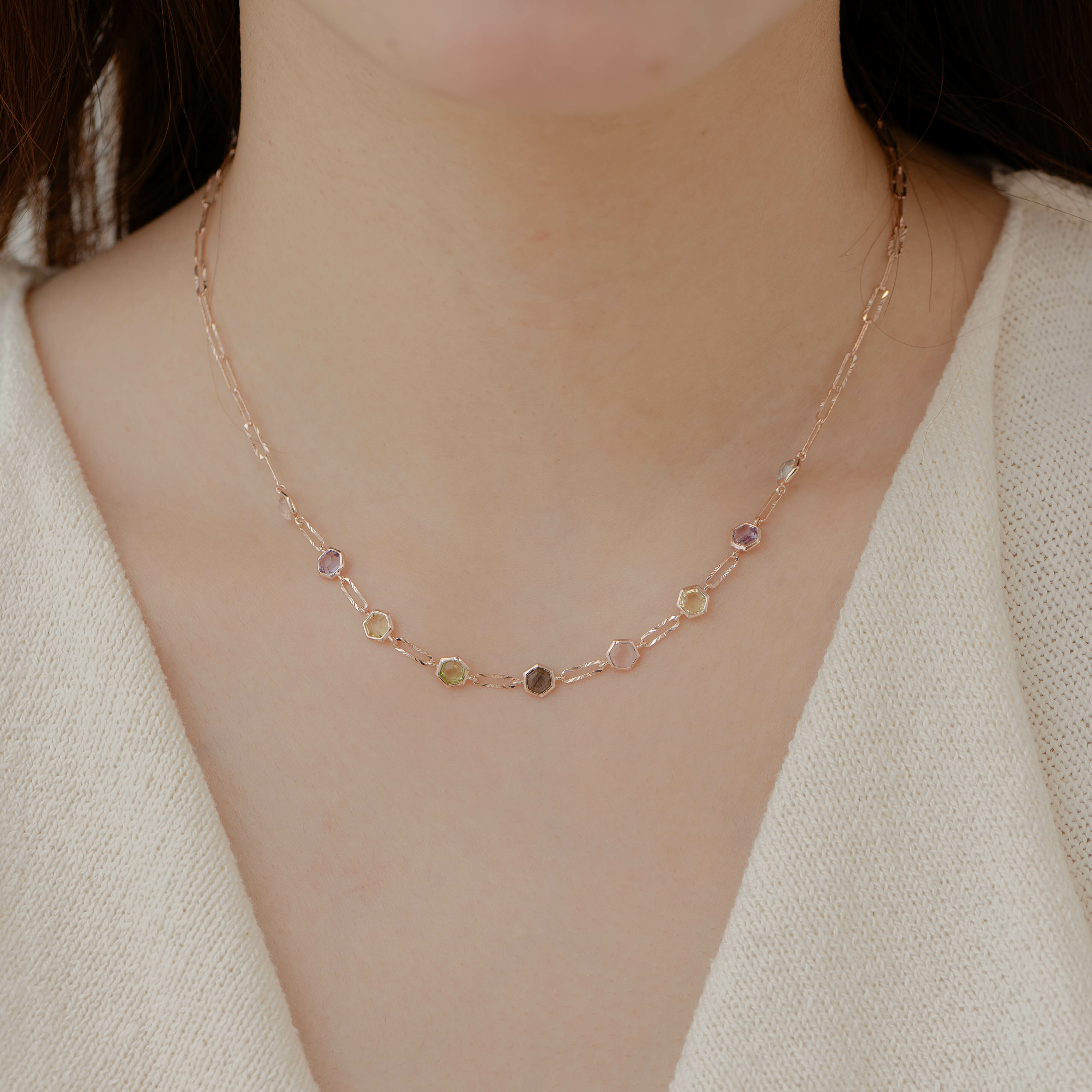 Multi Hexagon切花項鍊