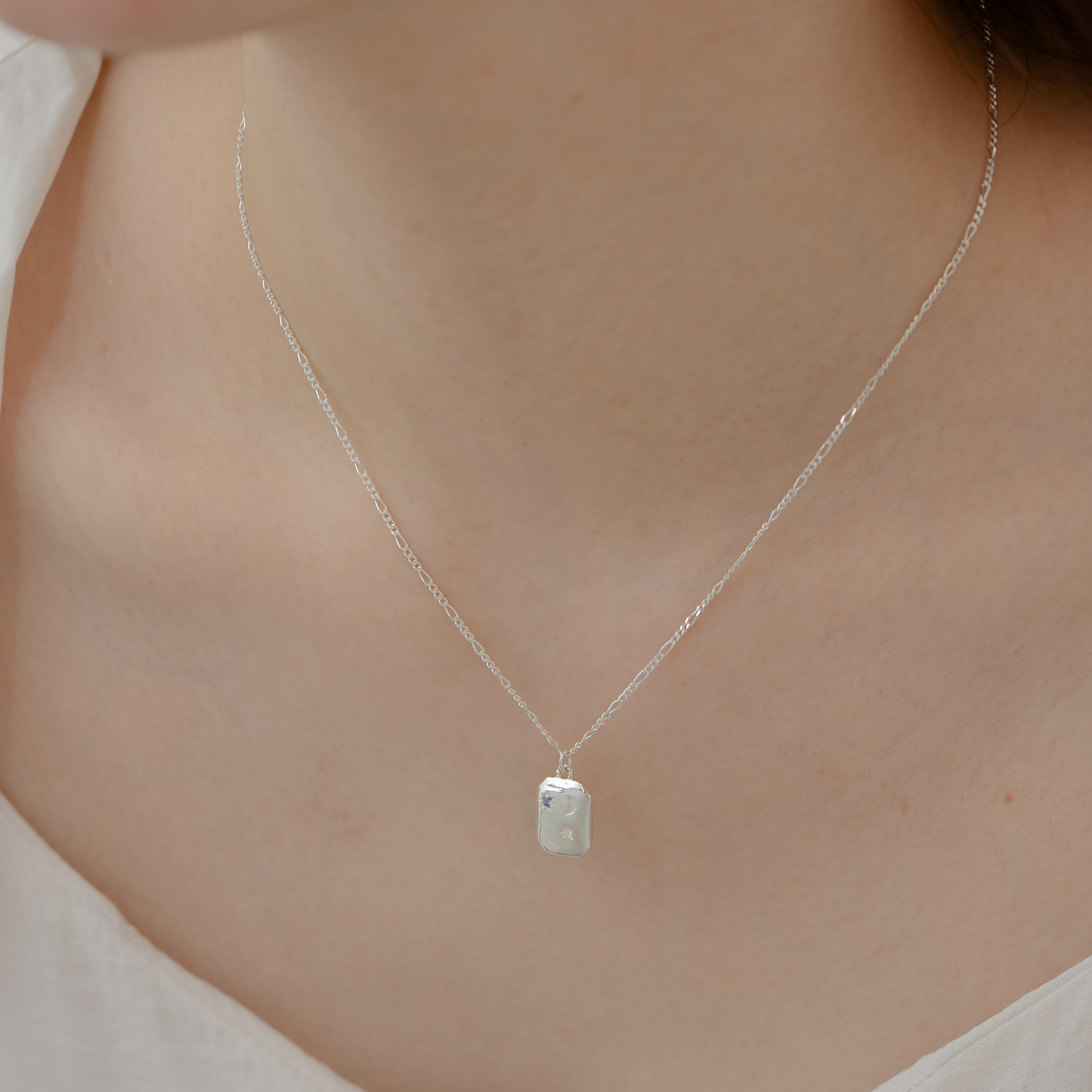 Mirror星月藍鑽藍寶石項鍊