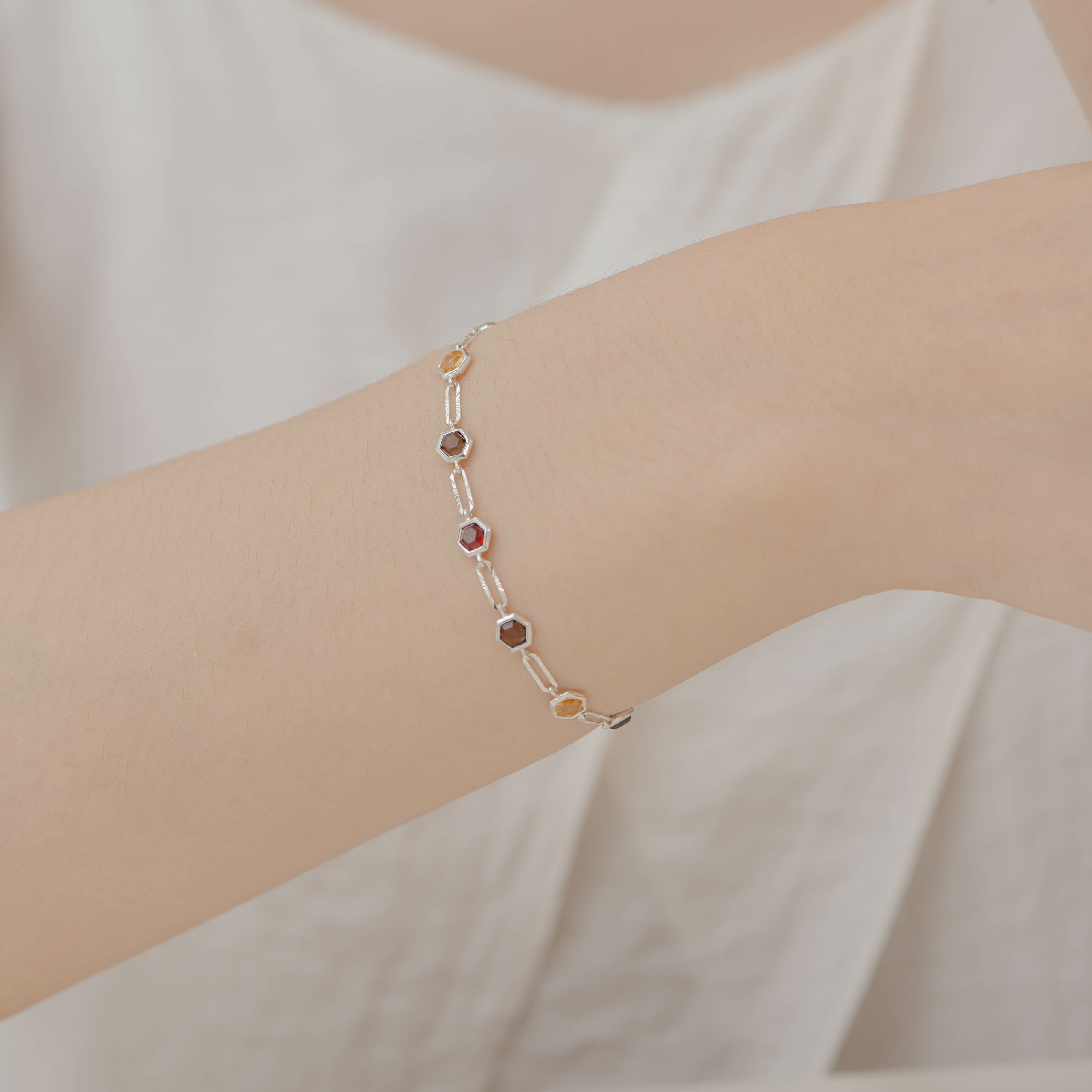 Amber Hexagon切花手鍊