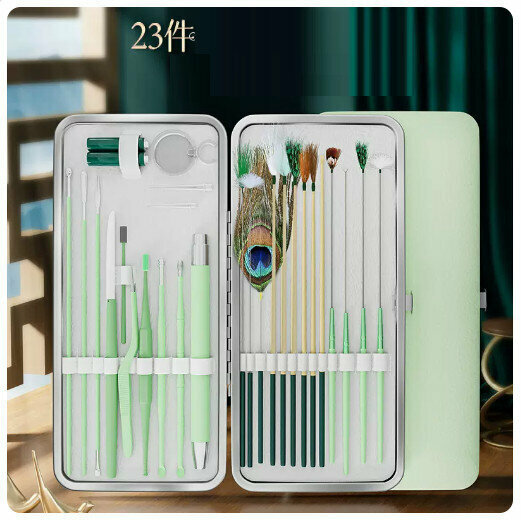 Popular item [23-piece set] ear-picking tools with visible light-emitting ear scoop [green box]
