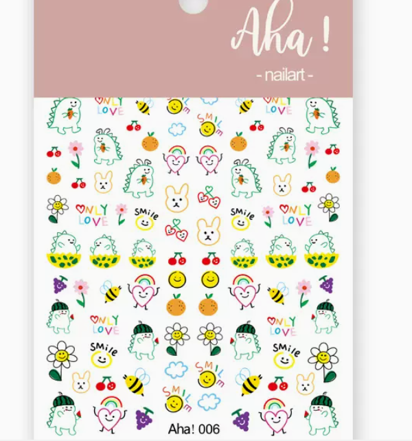 Hot selling manicure cartoon flower stickers (006#)