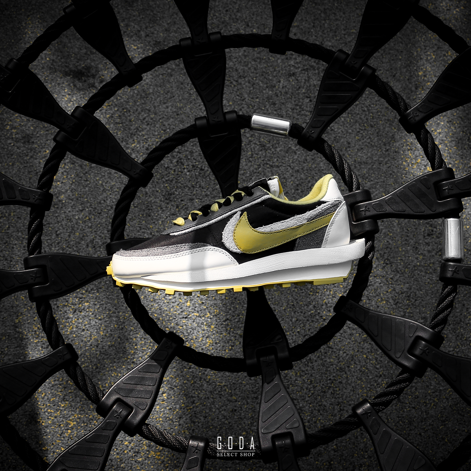 UNDERCOVER x Sacai x Nike LDwaffle 三方聯名 黑黃 DJ4877-001