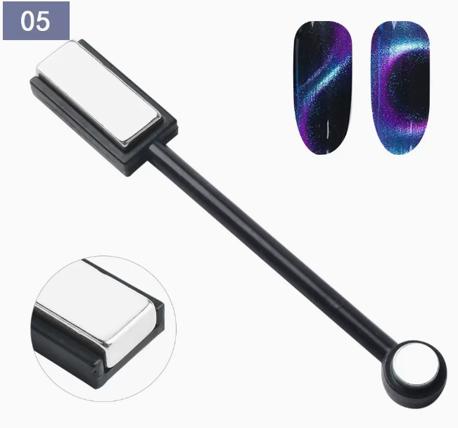 Hot selling manicure tool cat eye magnet 05 double-head thickened magnet black handle (for ordinary cat eye