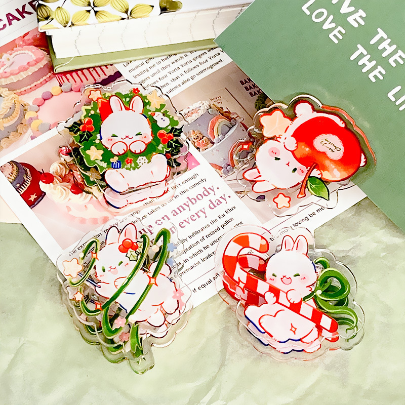 [4 FOR RM10] Christmas Bunny Double-Sided Acrylic Clip