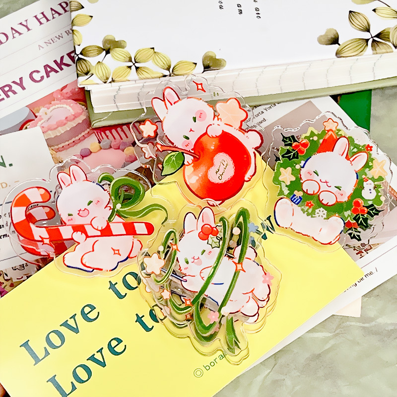 [4 FOR RM10] Christmas Bunny Double-Sided Acrylic Clip