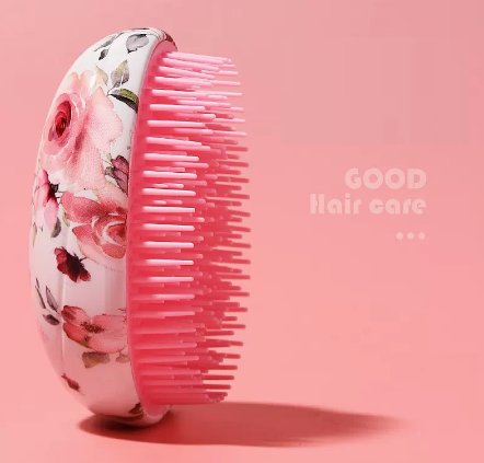 Popular portable duck egg hair smoothing massage comb (rose) (size: length 9.5, width 7.5cm)