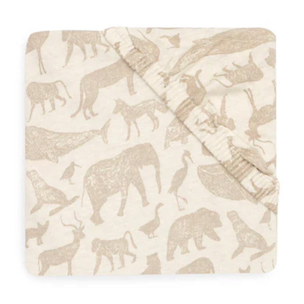 荷蘭Jollein 床包-Animals Nougat