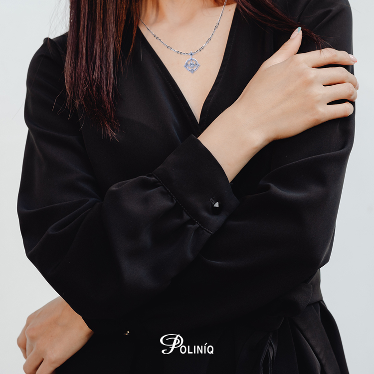 925純銀「時尚女神 動感晶鑽」項墜+贈白鋼項鍊-SDP0071