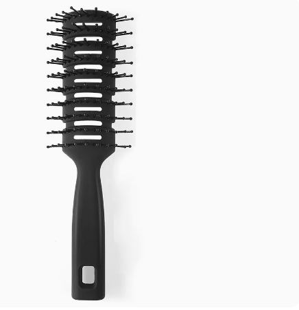 Hot style men's home style rib comb (matte all black large size) (size: length 20.5 width 7cm)