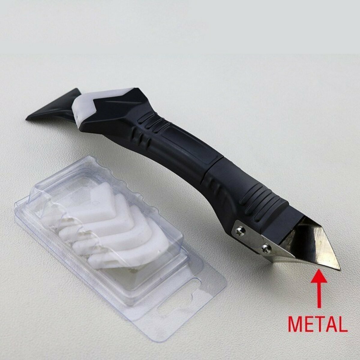 熱推裝修批刮刮角刀 Silicone Trowel & Scraper 3in1 玻璃膠刮刀 刮膠器 鏟膠器 陰角刮板 玻璃膠鏟角度刮板 清除殘膠刮刀 美縫角度工具 膩子刮板木柄刮灰刀裝修工具油灰刀油漆工