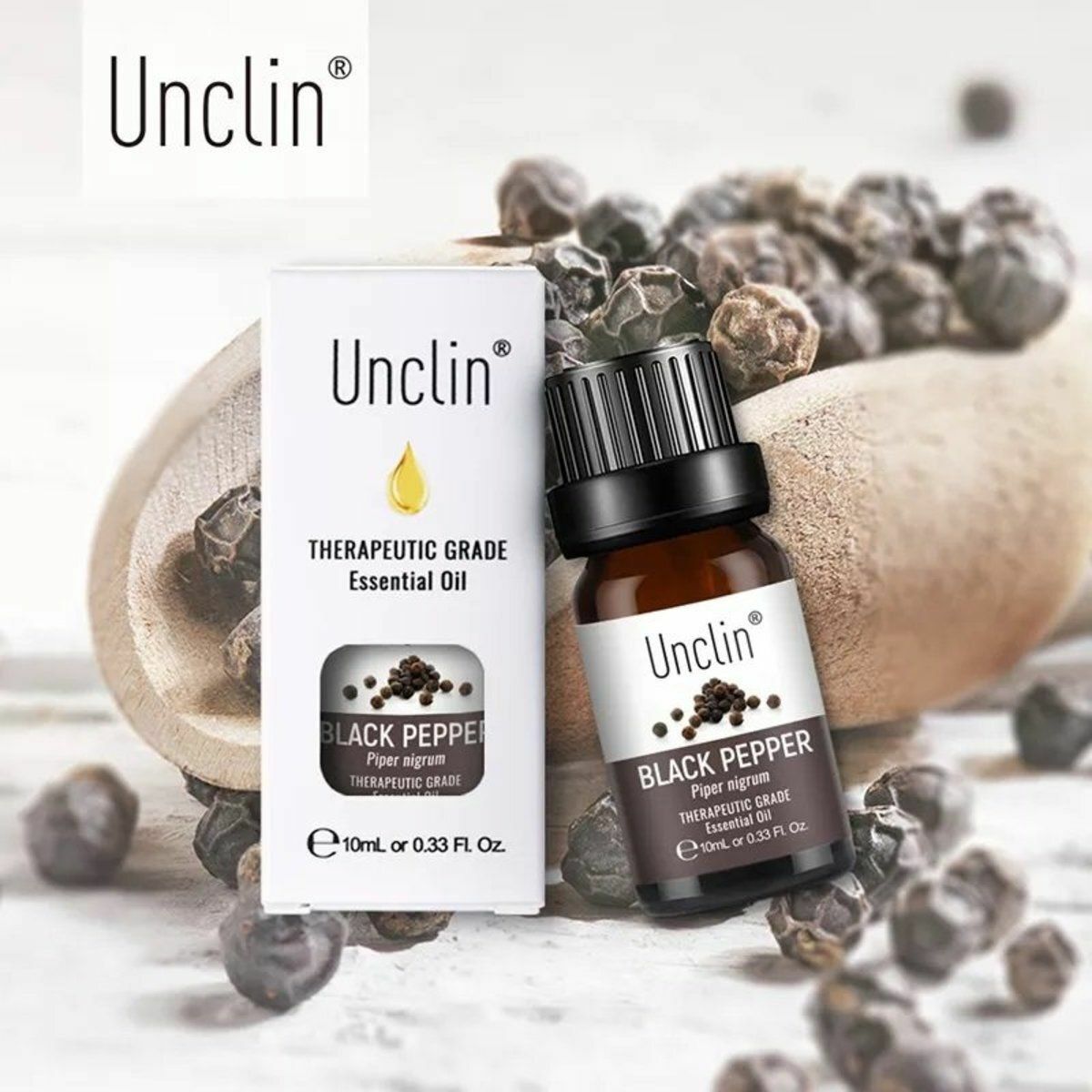 爆款Unclin 100%純天然原料 無添加 黑胡椒精油 足浴 spa 薰香 沐浴 按摩 香薰植物香薰油