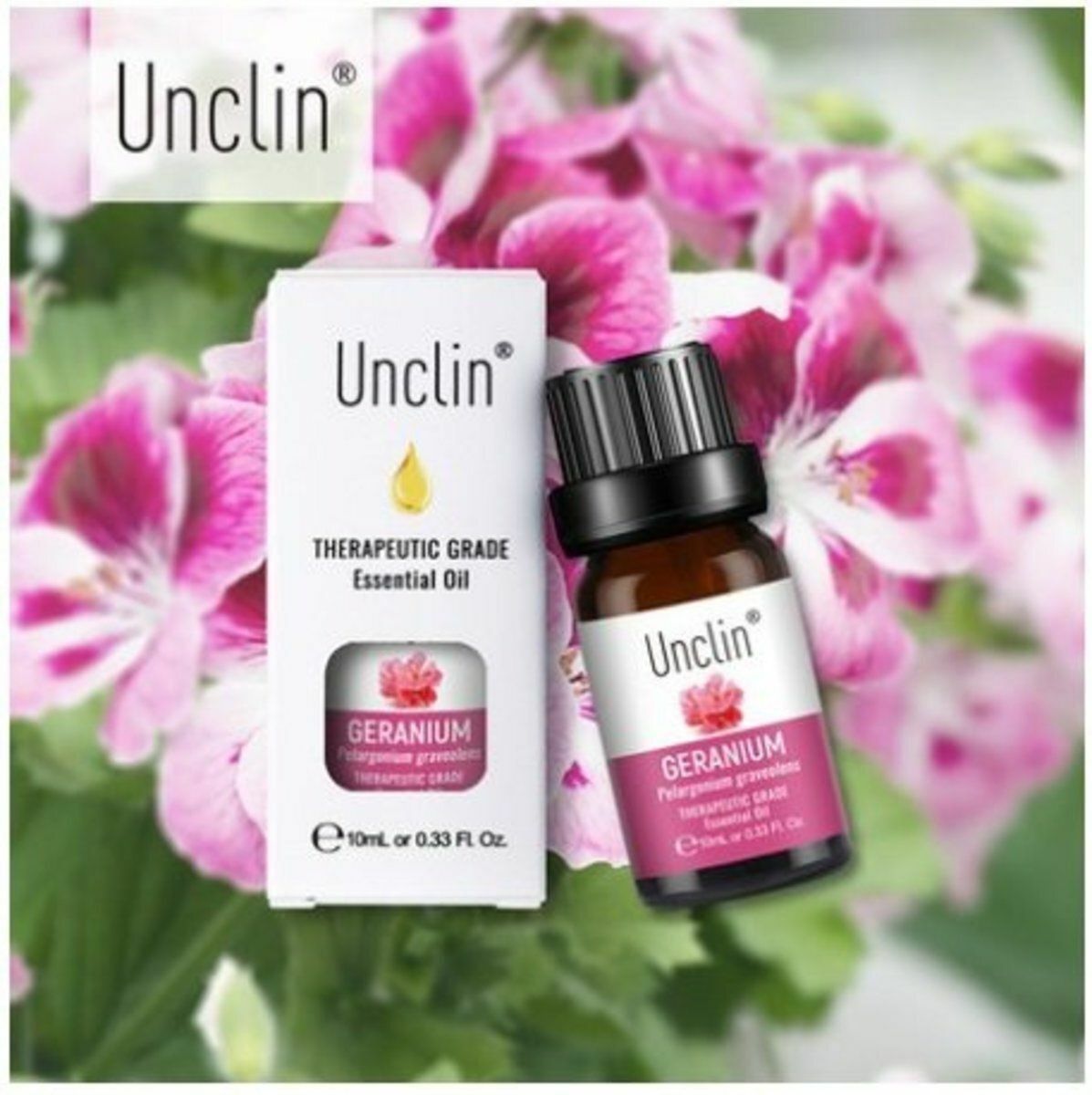 爆款Unclin 100%純天然原料 無添加 天竺葵精油 足浴 spa 薰香 沐浴 按摩 香薰植物香薰油