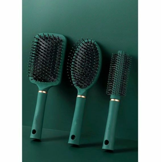 Popular anti-static massage air bag comb for men and women (green) 3-piece set