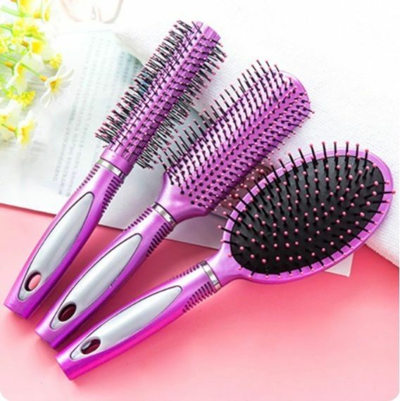 Popular [Air Cushion Comb] Anti-static Airbag Massage Comb Air Cushion Comb Styling Comb Set (Purple)