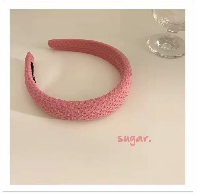 Popular cream sponge waffle headband headband (rose red)
