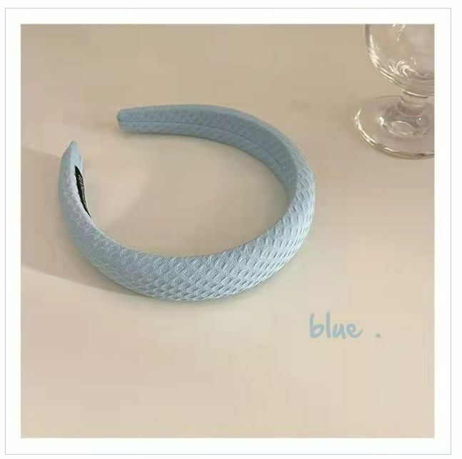 Popular cream sponge waffle headband headband (sky blue)