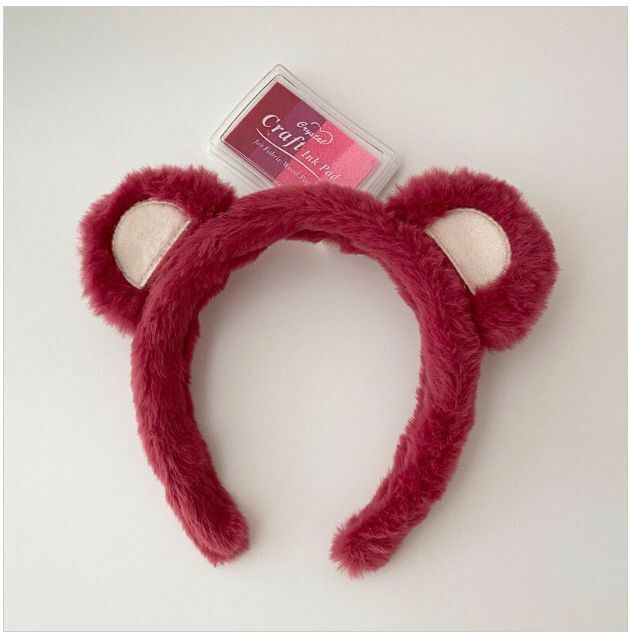 Hot style cute bear plush headband headband (rose red)