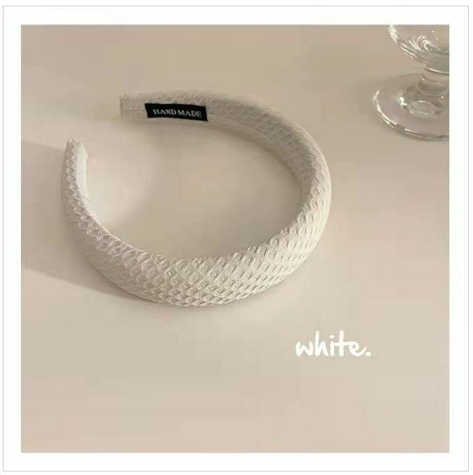 Popular cream sponge waffle headband headband (milk white)