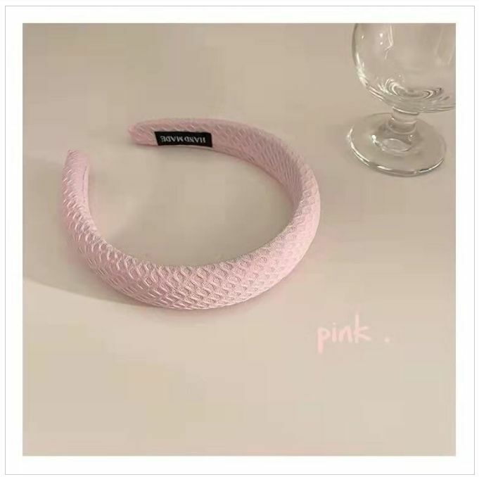 Popular cream sponge waffle headband headband (girly pink)