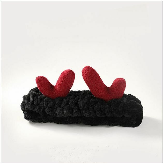 Hot style cute face wash, makeup headscarf, headband and headband (black antlers)
