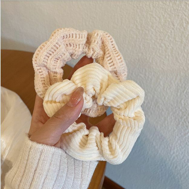 Hot style simple and elegant plush large intestine hair tie (pack of two)
