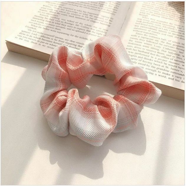 Popular Japanese plaid large intestine hair tie (vital powder)