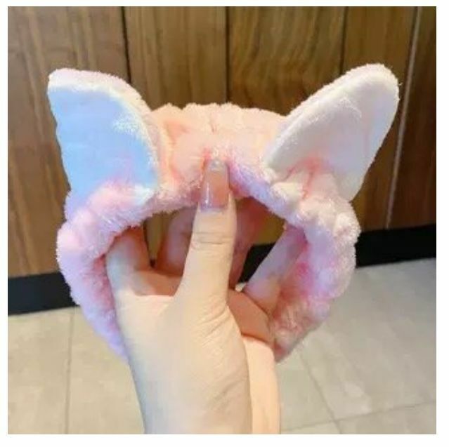 New cute face wash and makeup headscarf headband headband (light pink cat ears)