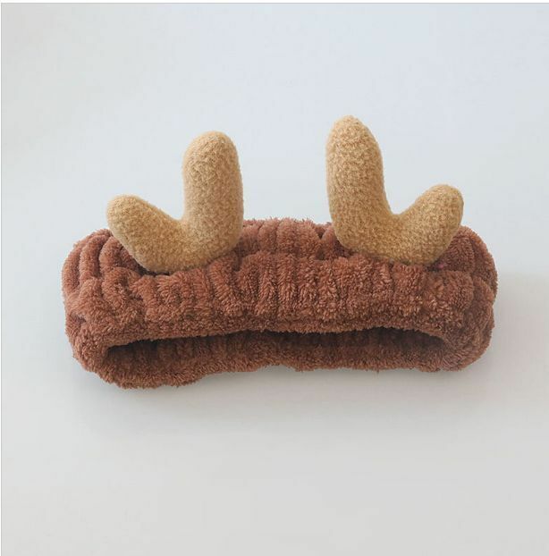 New cute face wash, makeup headscarf, headband and headband (brown antlers)