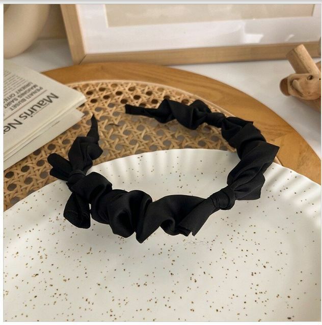 New style simple temperament bow headband headband (black)