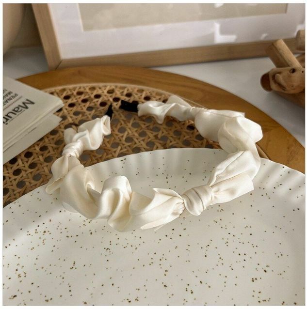 New style simple temperament bow headband headband (white)