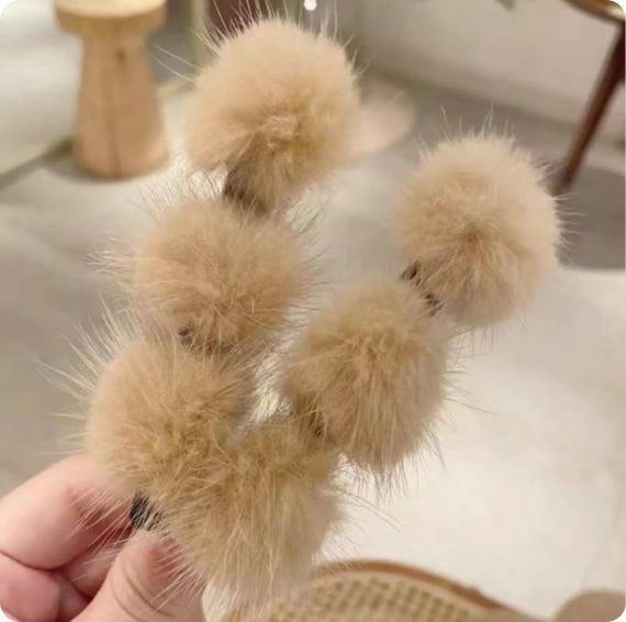 New Korean style simple hair ball side bangs hair clip hair clip shark clip (milk coffee color) 1 pack