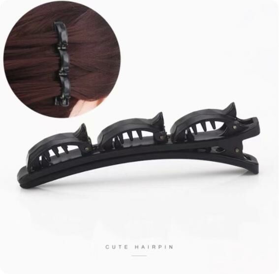 New Korean style simple bangs hair clip shark clip (black duckbill clip) 1 pack